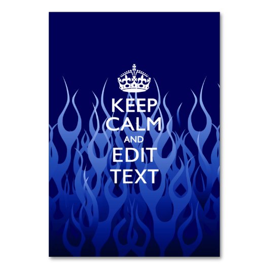 Jouw tekst op "Keep Calm on Blue Racing Flames" Kaart (Voorkant)