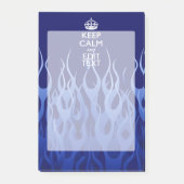 Jouw tekst op "Keep Calm on Blue Racing Flames" Post-it® Notes (Voorkant)