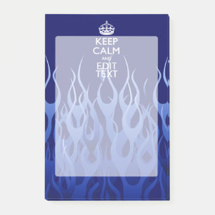 Jouw tekst op "Keep Calm on Blue Racing Flames" Post-it® Notes