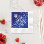 Jouw tekst op "Keep Calm on Blue Racing Flames" Servet (Insitu)