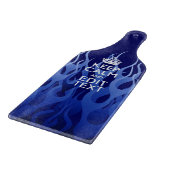 Jouw tekst op "Keep Calm on Blue Racing Flames" Snijplank (Hoek)