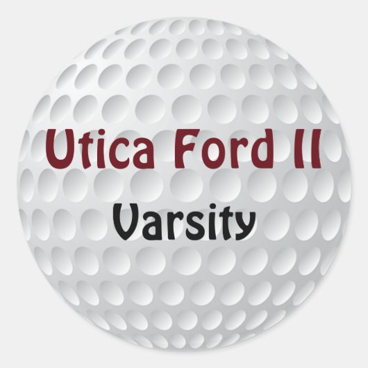 Jouw tekst op ronde golfbal Stickers (Voorkant)