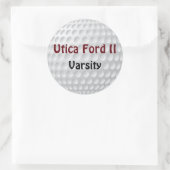 Jouw tekst op ronde golfbal Stickers (Tas)