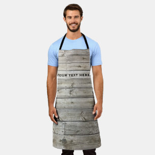 Jouw tekst op rustieke houten planken Custom Schor Schort