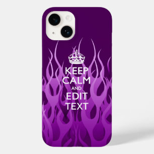 Jouw tekst over "Keep Calm" op Paarse racegevechte Case-Mate iPhone 14 Hoesje