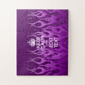 Jouw tekst over "Keep Calm" op Paarse racegevechte Legpuzzel (Verticaal)