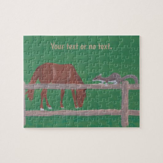 Jouw tekst paarden, ezels grazen en puzzels (Horizontaal)