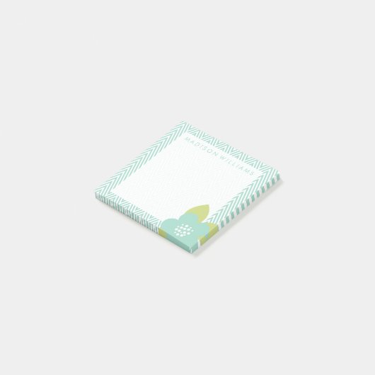 Jouw tekst | Pastel Floral Chevron Post-it® Notes (Schuin)