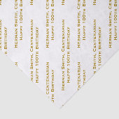 Jouw tekst Patroon All Over Print Goud/Wit Tissuepapier (Detail)