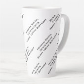 Jouw tekst Pattern All Over Print Zwart/Wit Latte Mok (Rechterhoek)