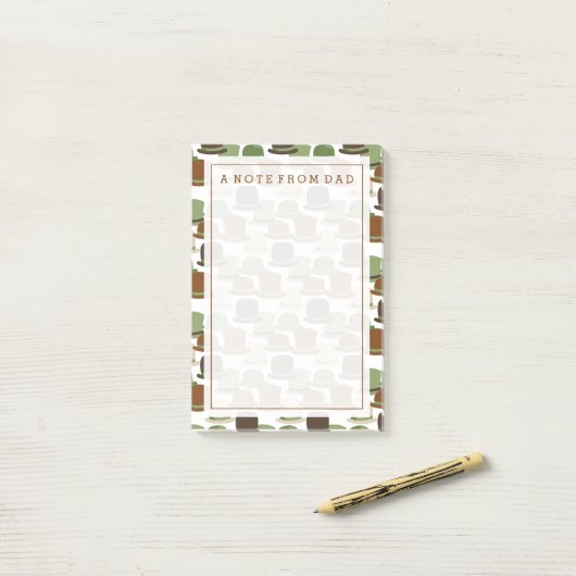 Jouw tekst | Petten van Khaki Bowler Post-it® Notes (Op bureau)