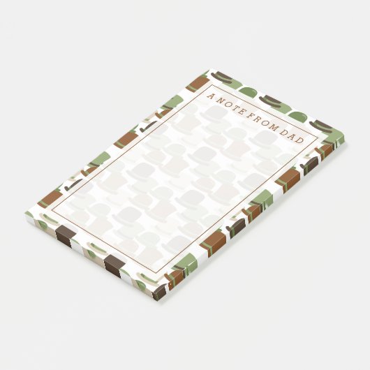 Jouw tekst | Petten van Khaki Bowler Post-it® Notes (Schuin)