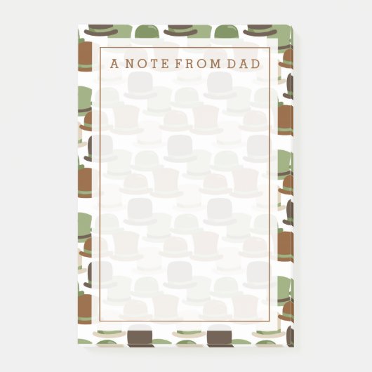 Jouw tekst | Petten van Khaki Bowler Post-it® Notes (Voorkant)