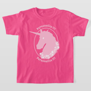 JOUW TEKST Pink Zombie Unicorn T-Shirt