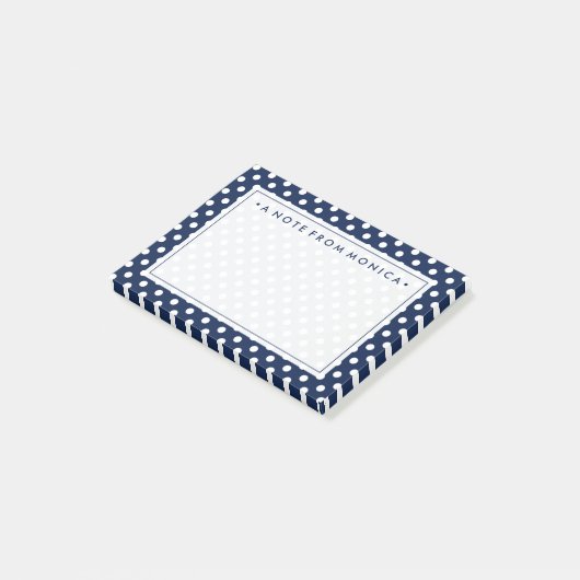 Jouw tekst | Polka Dot Pattern Post-it® Notes (Schuin)