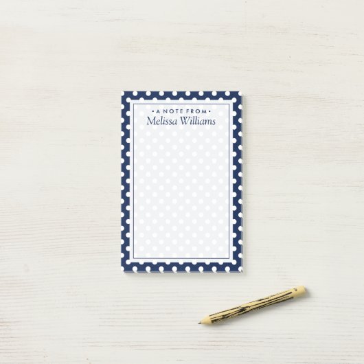Jouw tekst | Polka Dot Pattern Post-it® Notes (Op bureau)