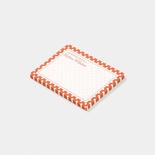 Jouw tekst | Polka Dot Pattern Post-it® Notes (Schuin)