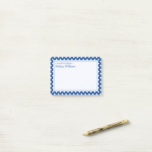 Jouw tekst | Polka Dot Pattern Post-it® Notes (Op bureau)