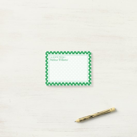 Jouw tekst | Polka Dot Pattern Post-it® Notes (Op bureau)