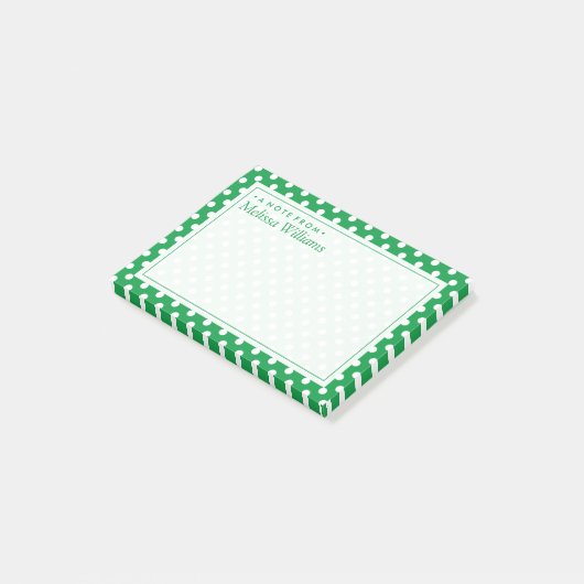 Jouw tekst | Polka Dot Pattern Post-it® Notes (Schuin)