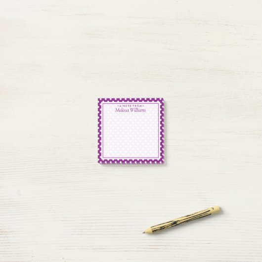 Jouw tekst | Polka Dot Pattern Post-it® Notes (Op bureau)