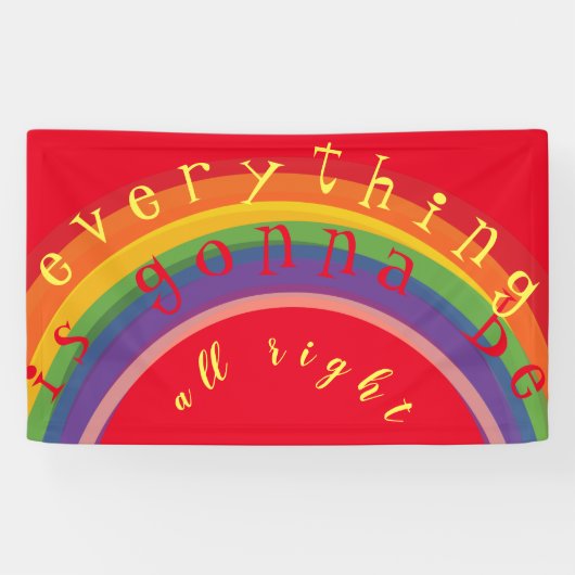 "Jouw tekst" Rainbow Banner (Horizontaal)