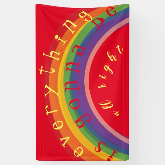 "Jouw tekst" Rainbow Banner (Verticaal)