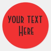 jouw tekst rode sticker (Voorkant)