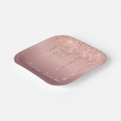 Jouw tekst Roos Gold Blush Glitter Sparkle Drivers Papieren Bordje (Gebogen)