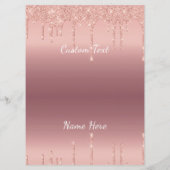 Jouw tekst Roos Gold Blush Glitter Sparkle Drivers Programmakaart (Achterkant)
