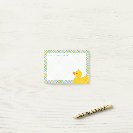 Jouw tekst | Rubber Ducky Play Post-it® Notes (Op bureau)