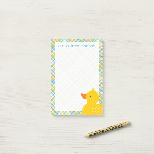 Jouw tekst | Rubber Ducky Play Post-it® Notes (Op bureau)