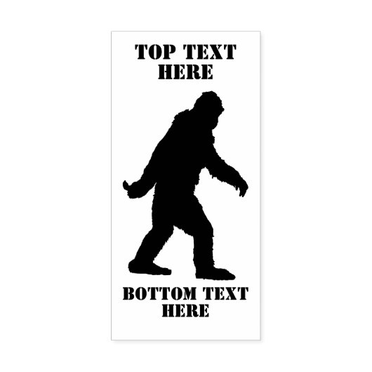 Jouw tekst Sasquatch Bigfoot Silhouet Rubberstempel (Afrduk)