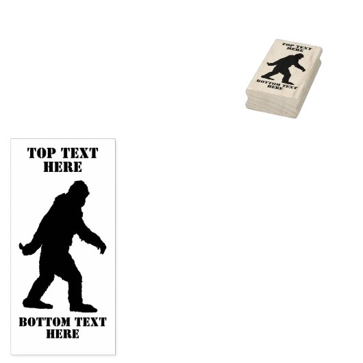 Jouw tekst Sasquatch Bigfoot Silhouet Rubberstempel (Gestempeld)