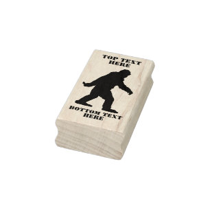 Jouw tekst Sasquatch Bigfoot Silhouet Rubberstempel