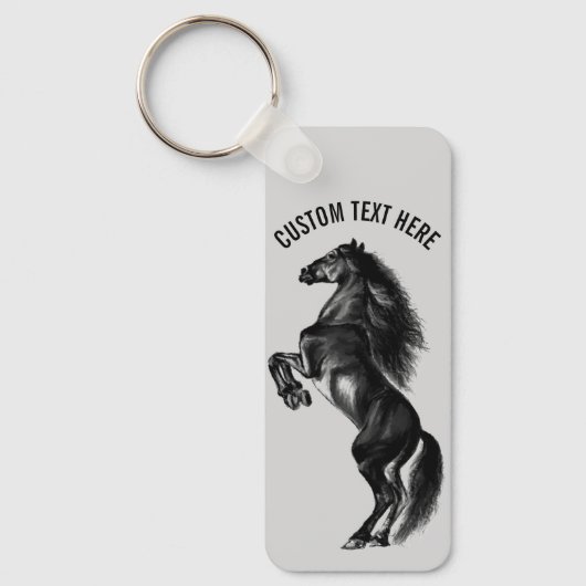 Jouw tekst Sleutelhanger met rechtop zwarte wilde (Voorkant)