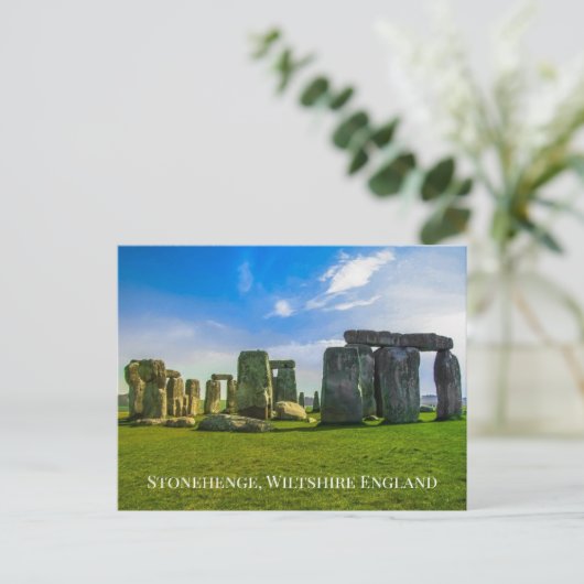 Jouw tekst Stonehenge England Ancient Monument Sit Briefkaart (Staand voorkant)