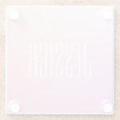Jouw tekst | Subtle roze gradatie Glazen Onderzetter (Achterkant)
