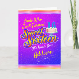(Jouw tekst) Sweet 16 Zestien Birthday-kaart Bedankkaart