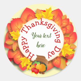 Jouw tekst Thanksgiving Classic Ronde Sticker