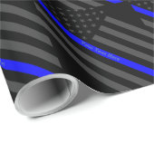 jouw tekst Thin Blue Line Black, VS vlag Grafisch Cadeaupapier (Rol Hoek)