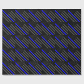 jouw tekst Thin Blue Line Black, VS vlag Grafisch Cadeaupapier (Vlak)