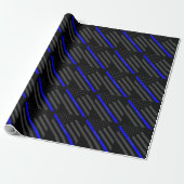 jouw tekst Thin Blue Line Black, VS vlag Grafisch Cadeaupapier (Uitgerold)