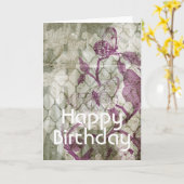 Jouw tekst toevoegen | Arabesque Butterflies IV Kaart (Gele Bloem)