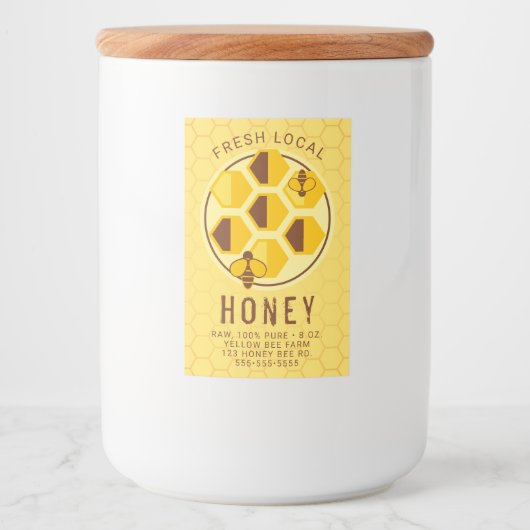 Jouw tekst toevoegen | Honeycomb Jar Label Voedselcontainer Etiket (Voorkant)