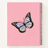 Jouw tekst toevoegen | Mooie Butterfly op roze Notitieboek (Achterkant)