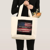 Jouw tekst toevoegen op grote tote bag (Voorkant (product))