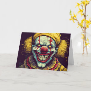 Jouw tekst toevoegen   Scary Funhouse Clown Kaart