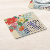 Jouw tekst toevoegen | Voorjaarsbloesems II Kartonnen Onderzetters (Schuin)
