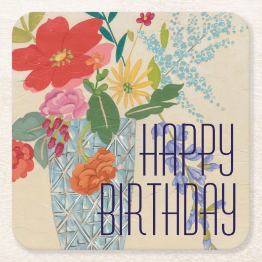 Jouw tekst toevoegen | Voorjaarsbloesems II Kartonnen Onderzetters (Voorkant)